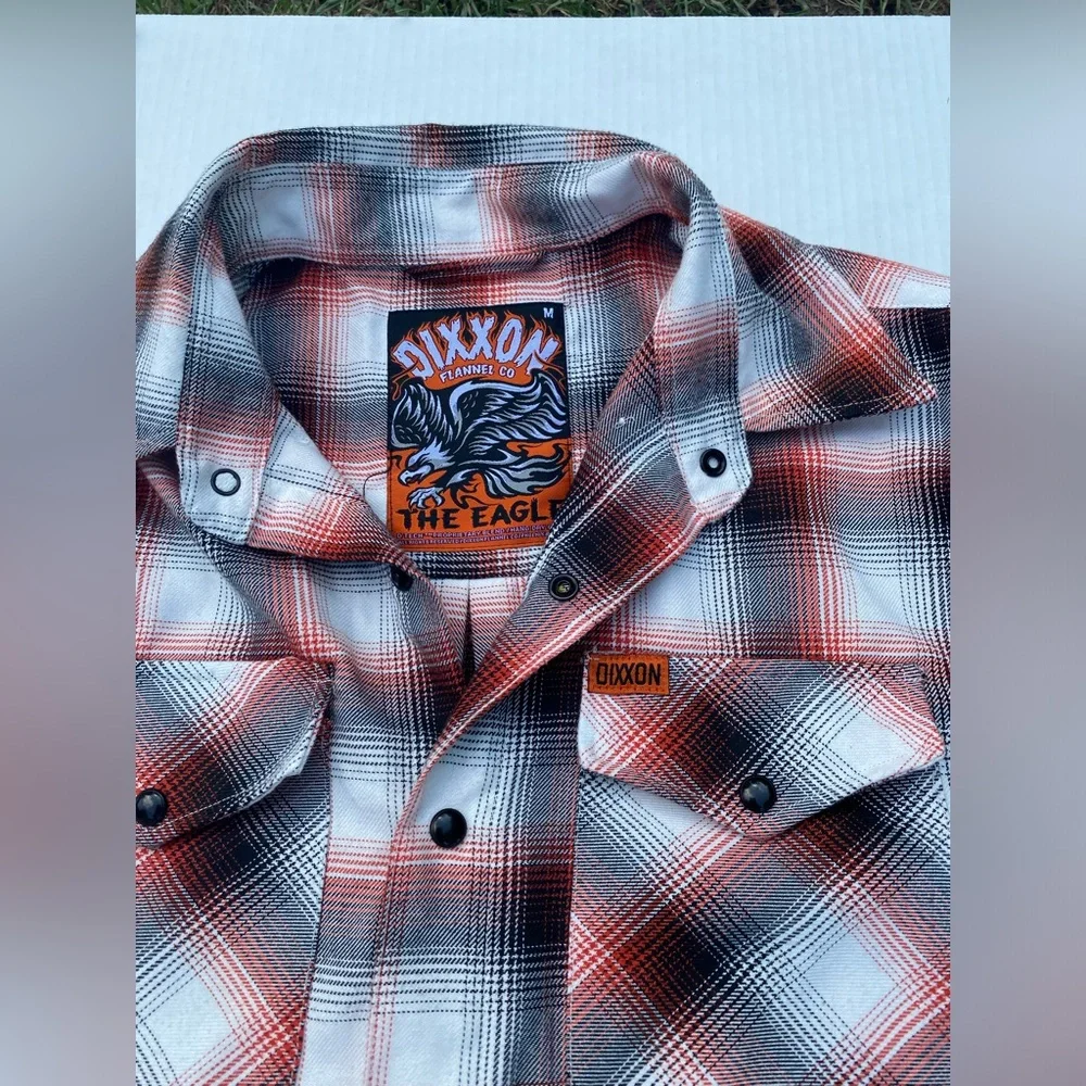 DIXXON MenPlaid Button Down Shirt - Red, Black, White - Picture 6 of 16